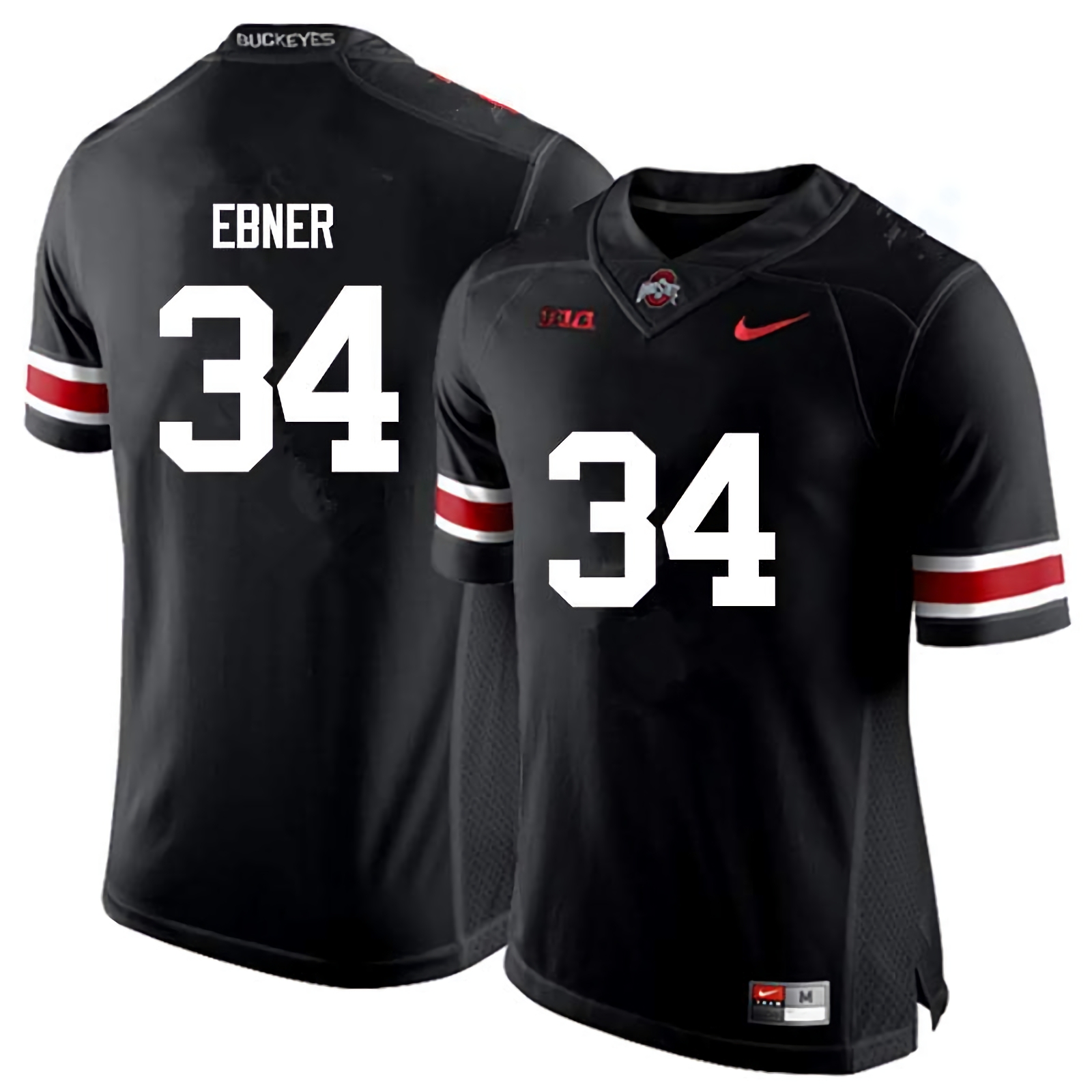 Nate Ebner Ohio State Buckeyes Men's NCAA #34 Nike Black College Stitched Football Jersey IHF4256SY